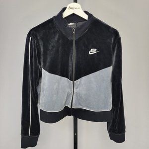 NIKE Velour Zip Up Sweater